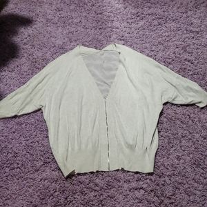 Plus Size white zip sweater